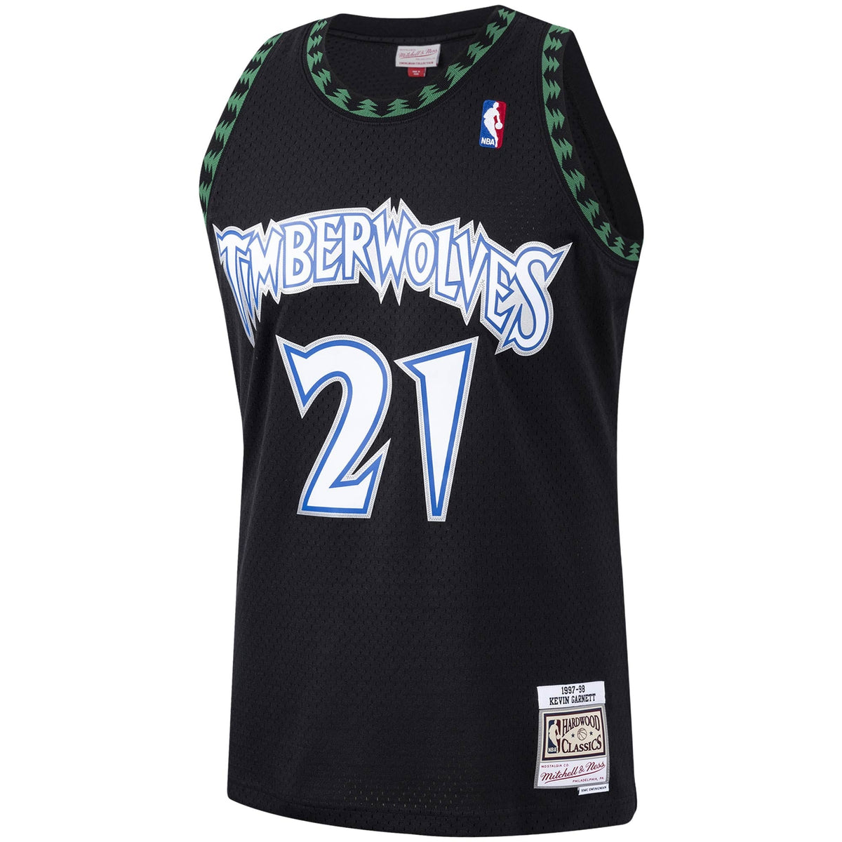 Minnesota Timberwolves Kevin Garnett Mitchell & Ness Black Hardwood Classics Swingman Jersey for Men product image 3,