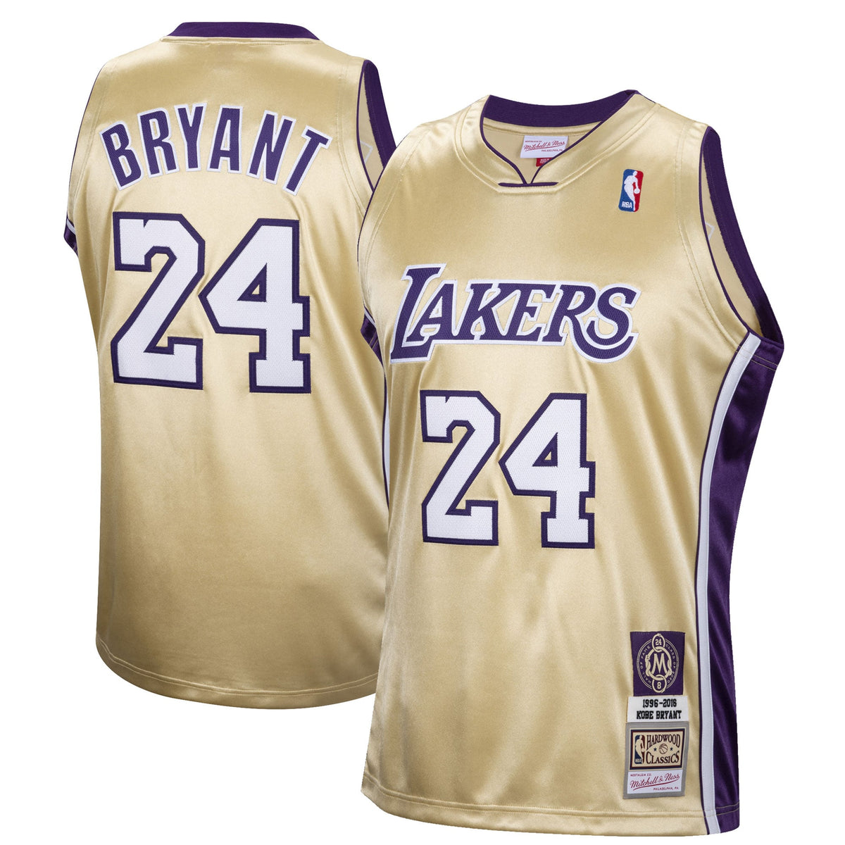 Los Angeles Lakers Kobe Bryant Mitchell & Ness Gold Hall of Fame Class of 2020 #24 Authentic Hardwood Classics Jersey for