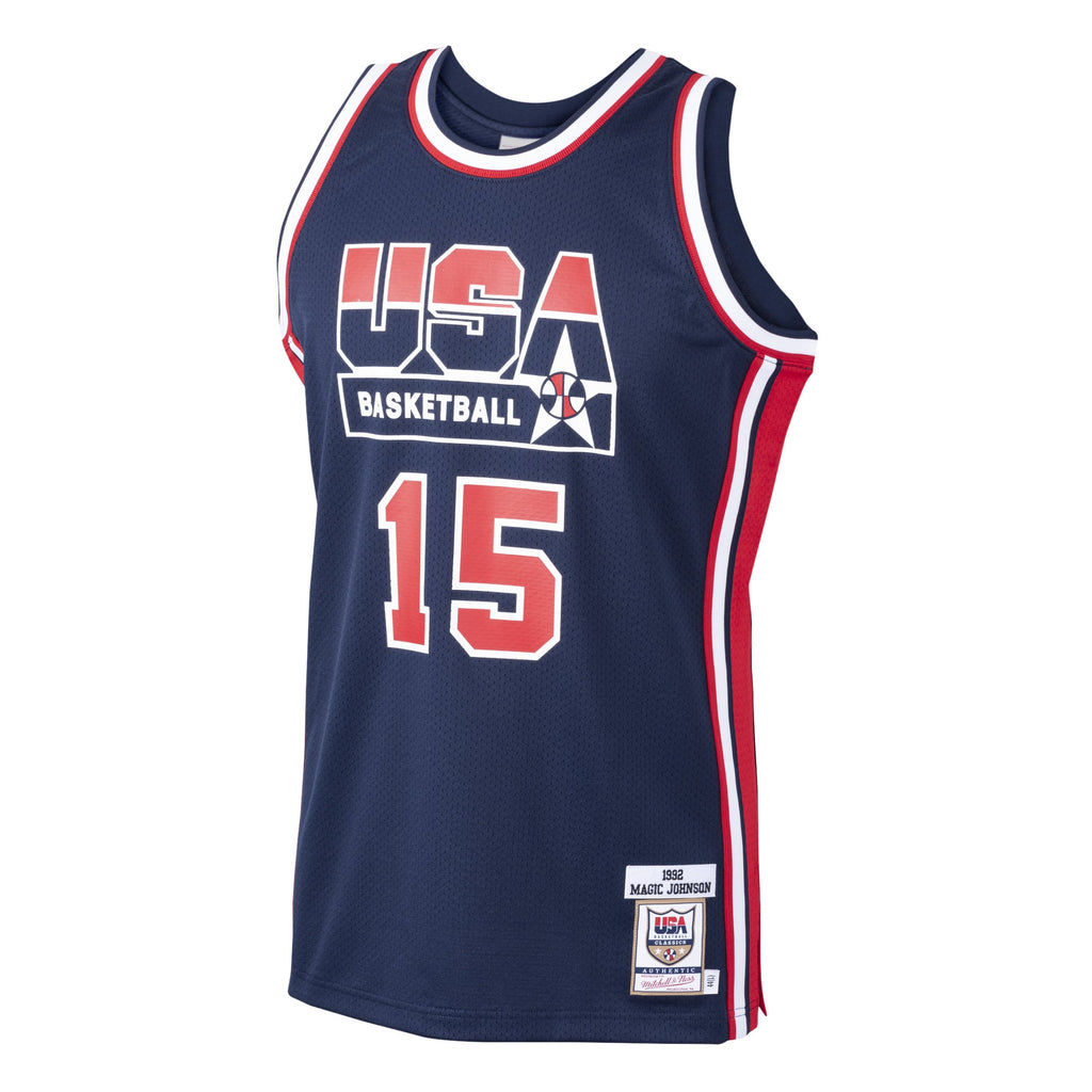 USA Basketball Magic Johnson Mitchell & Ness Navy 1992 Dream Team Authentic Jersey for Men product image 3, provided for