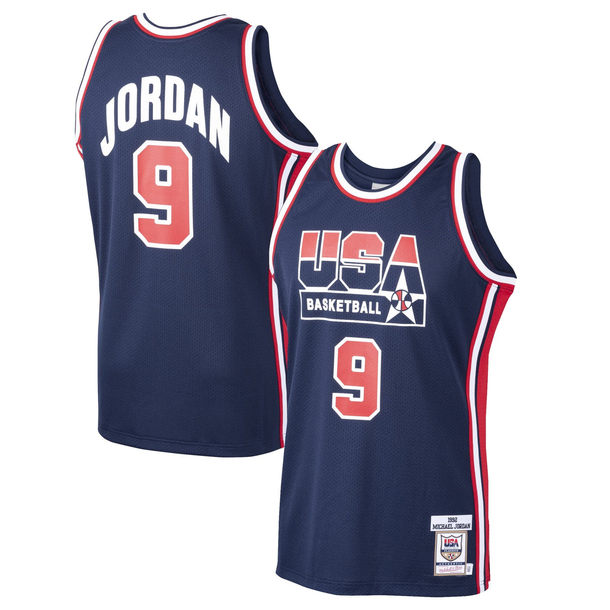 USA Basketball Michael Jordan Mitchell & Ness Navy Home 1992 Dream Team Authentic Jersey for Men product image 1, provided
