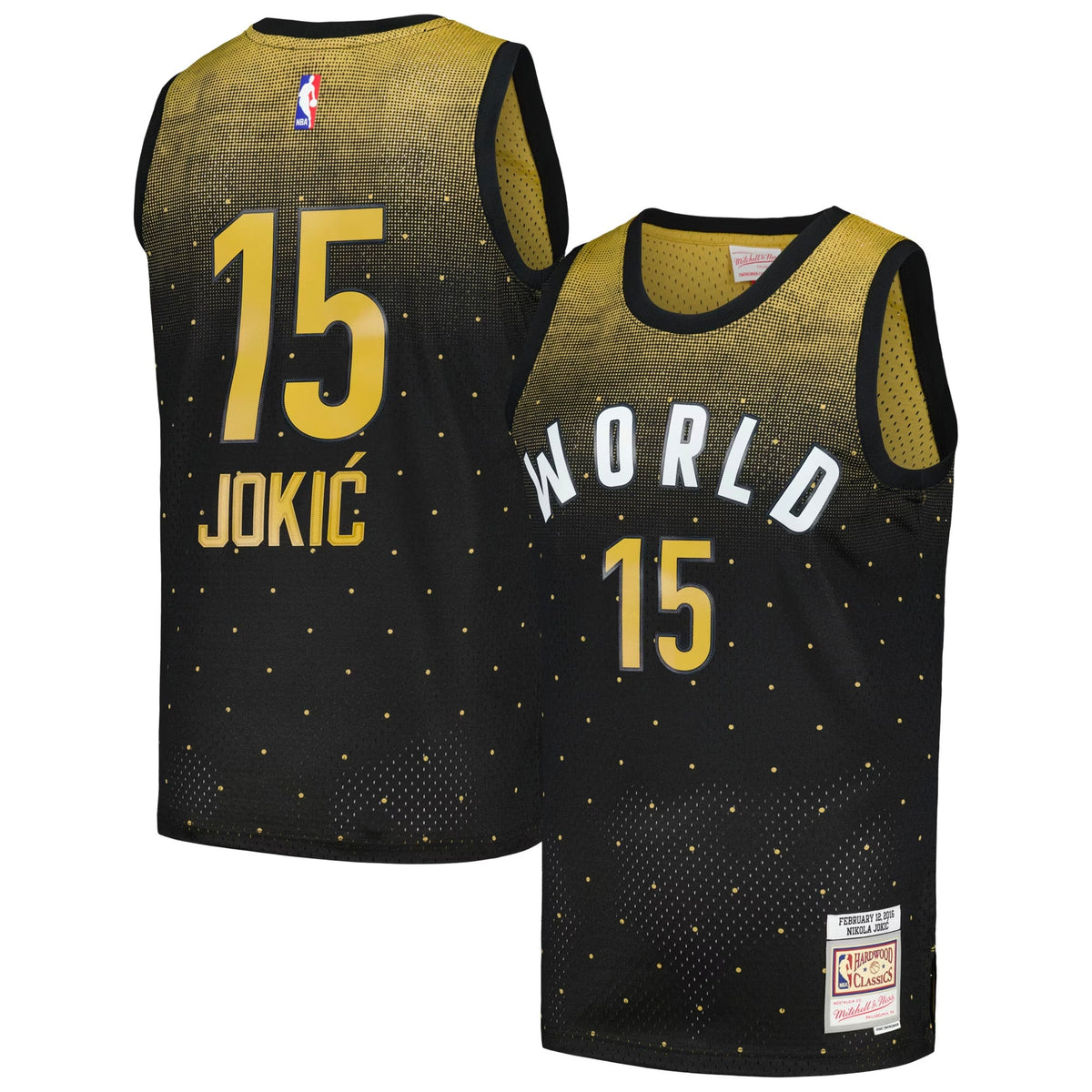 2016 NBA Rising Stars Challenge Nikola Jokic Mitchell & Ness Black Hardwood Classics Swingman Jersey for Men product image