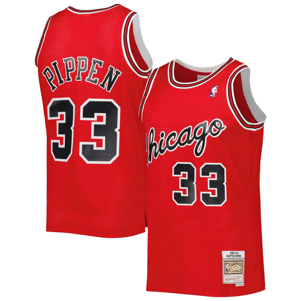 Chicago Bulls Scottie Pippen Mitchell & Ness Red Hardwood Classics 2003-04 Swingman Jersey for Men product image 2, provided