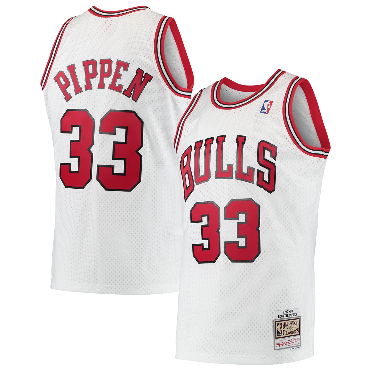 Chicago Bulls Scottie Pippen Mitchell & Ness White Hardwood Classics Swingman Jersey for Men product image 2, provided for