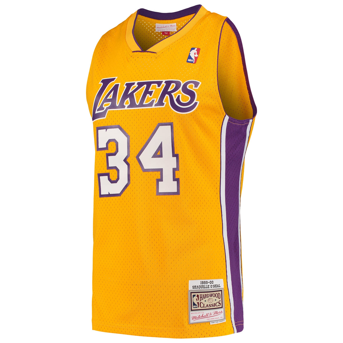 Los Angeles Lakers Shaquille O'Neal Mitchell & Ness Gold Hardwood Classics Swingman Jersey for Men product image 3, provided