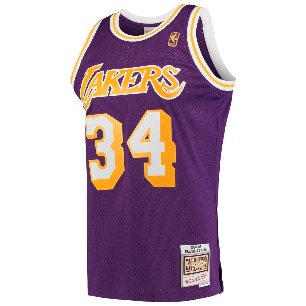 Los Angeles Lakers Shaquille O'Neal Mitchell & Ness Purple Hardwood Classics Swingman Jersey for Men product image 3,