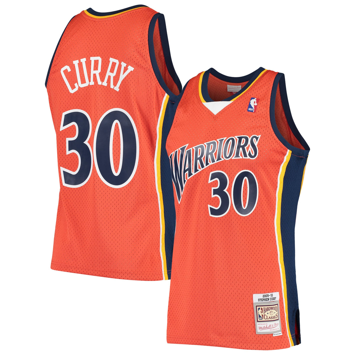 Golden State Warriors Stephen Curry Mitchell & Ness Orange Hardwood Classics Swingman Jersey for Men product image 1,