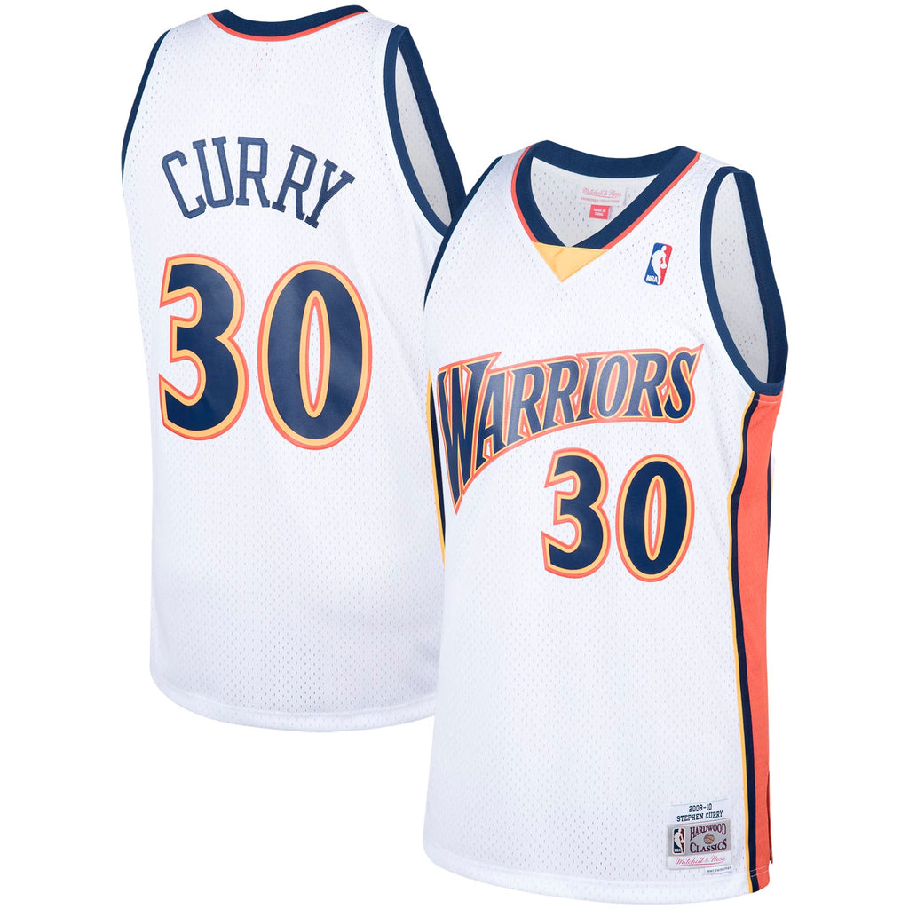 Golden State Warriors Stephen Curry Mitchell & Ness White Hardwood Classics Swingman Jersey for Men product image 2,