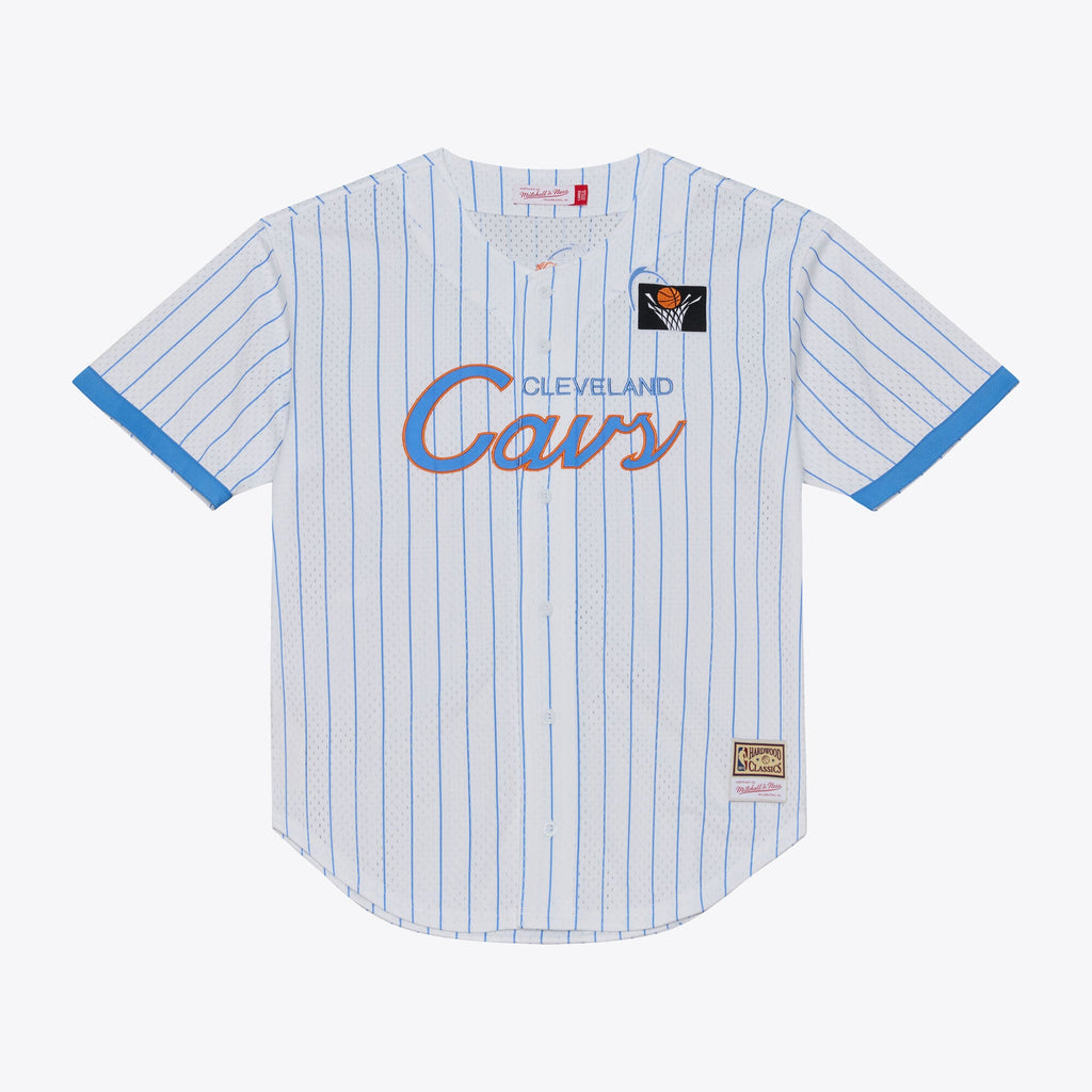 Cleveland Cavaliers Mitchell & Ness White Head Coach Pinstripe Mesh Full-Button Baseball Jersey for Men product image 2,