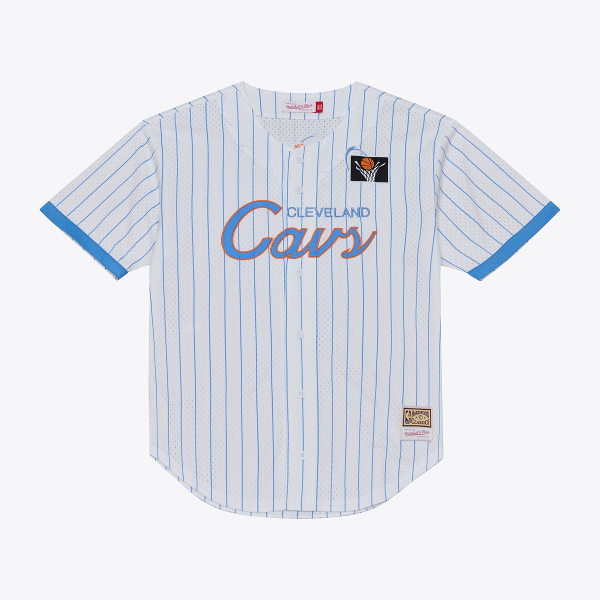 Cleveland Cavaliers Mitchell & Ness White Head Coach Pinstripe Mesh Full-Button Baseball Jersey for Men product image 1,