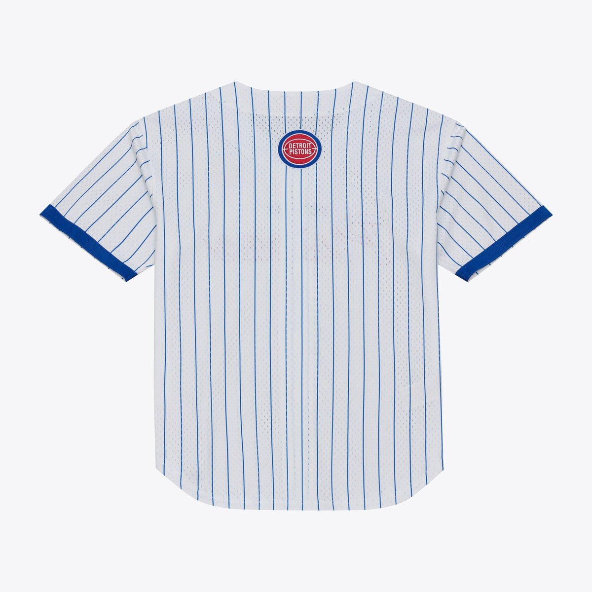 Detroit Pistons Mitchell & Ness White Head Coach Pinstripe Mesh Full-Button Baseball Jersey for Men product image 3,