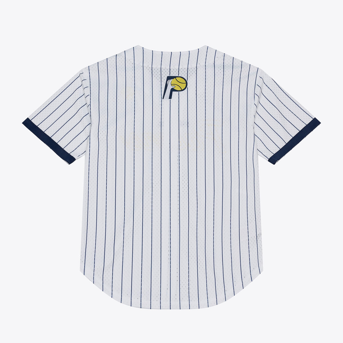 Indiana Pacers Mitchell & Ness White Head Coach Pinstripe Mesh Full-Button Baseball Jersey for Men product image 3, provided