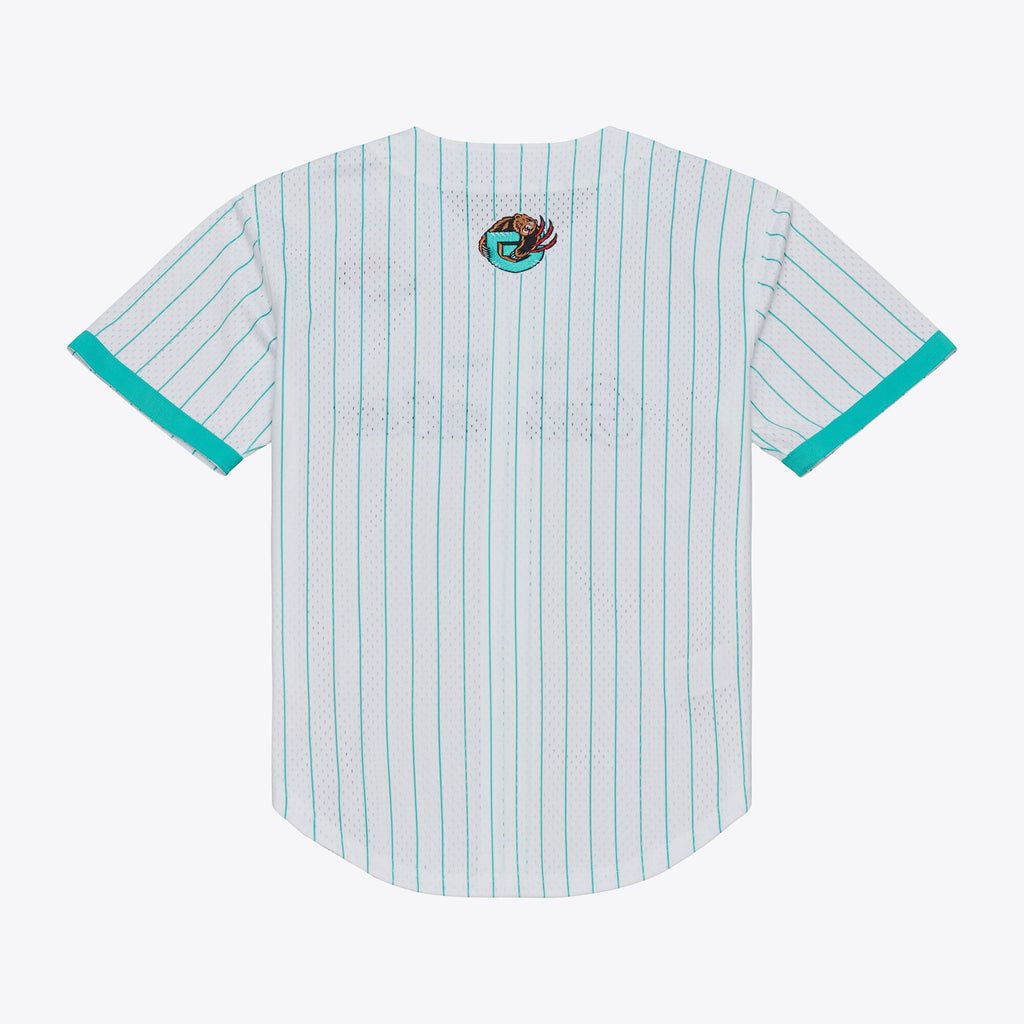 Memphis Grizzlies Mitchell & Ness White Head Coach Pinstripe Mesh Full-Button Baseball Jersey for Men product image 3,