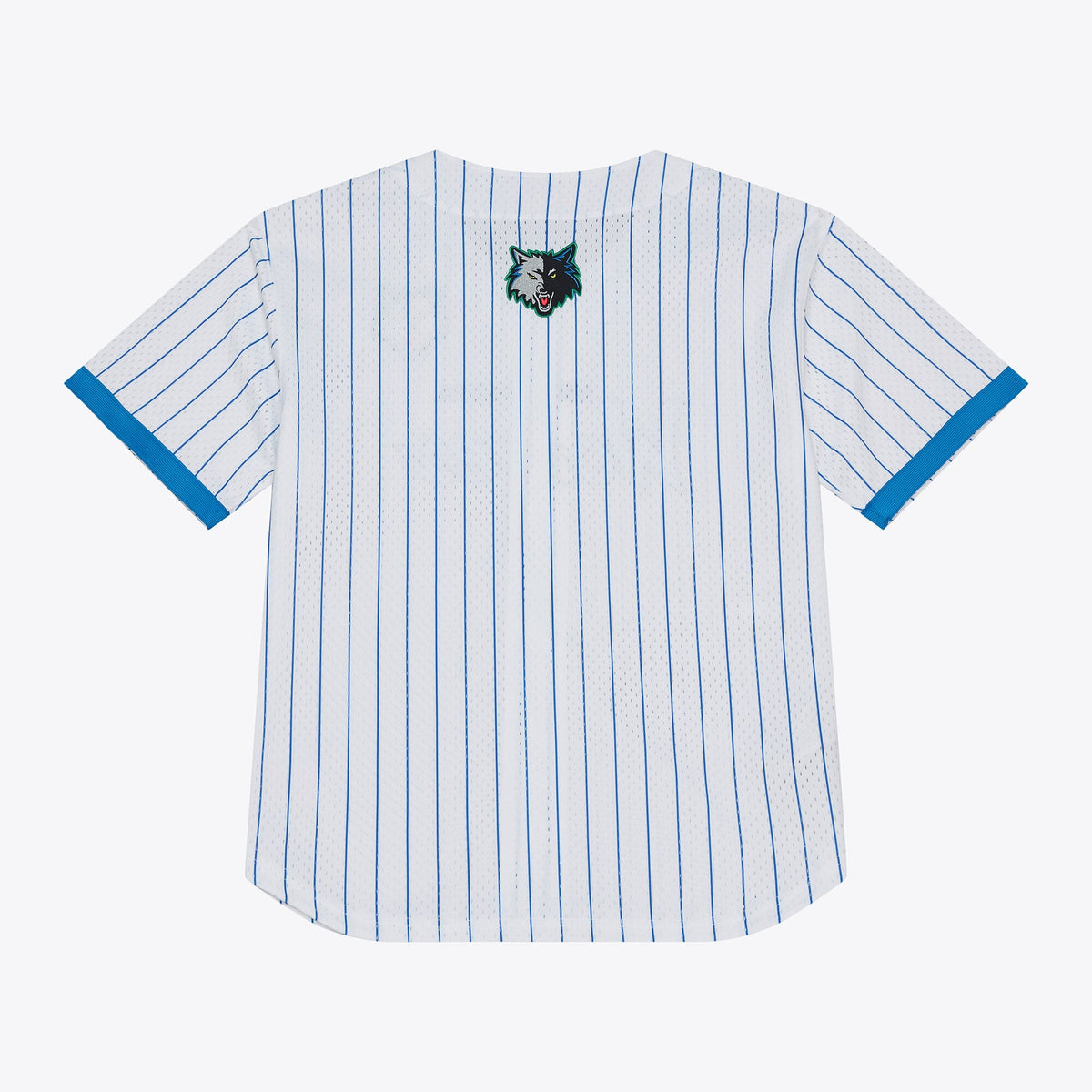 Minnesota Timberwolves Mitchell & Ness White Head Coach Pinstripe Mesh Full-Button Baseball Jersey for Men product image 3,