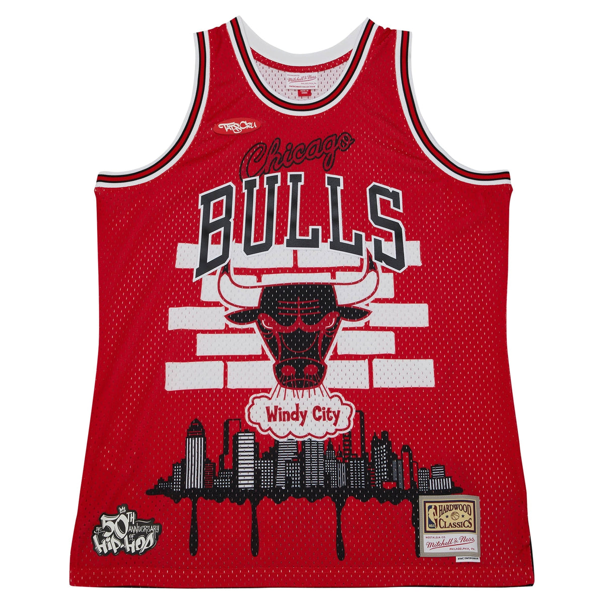 Chicago Bulls Mitchell & Ness x Tats Cru Red Hardwood Classics Fashion Jersey for Men product image 3, provided for visual