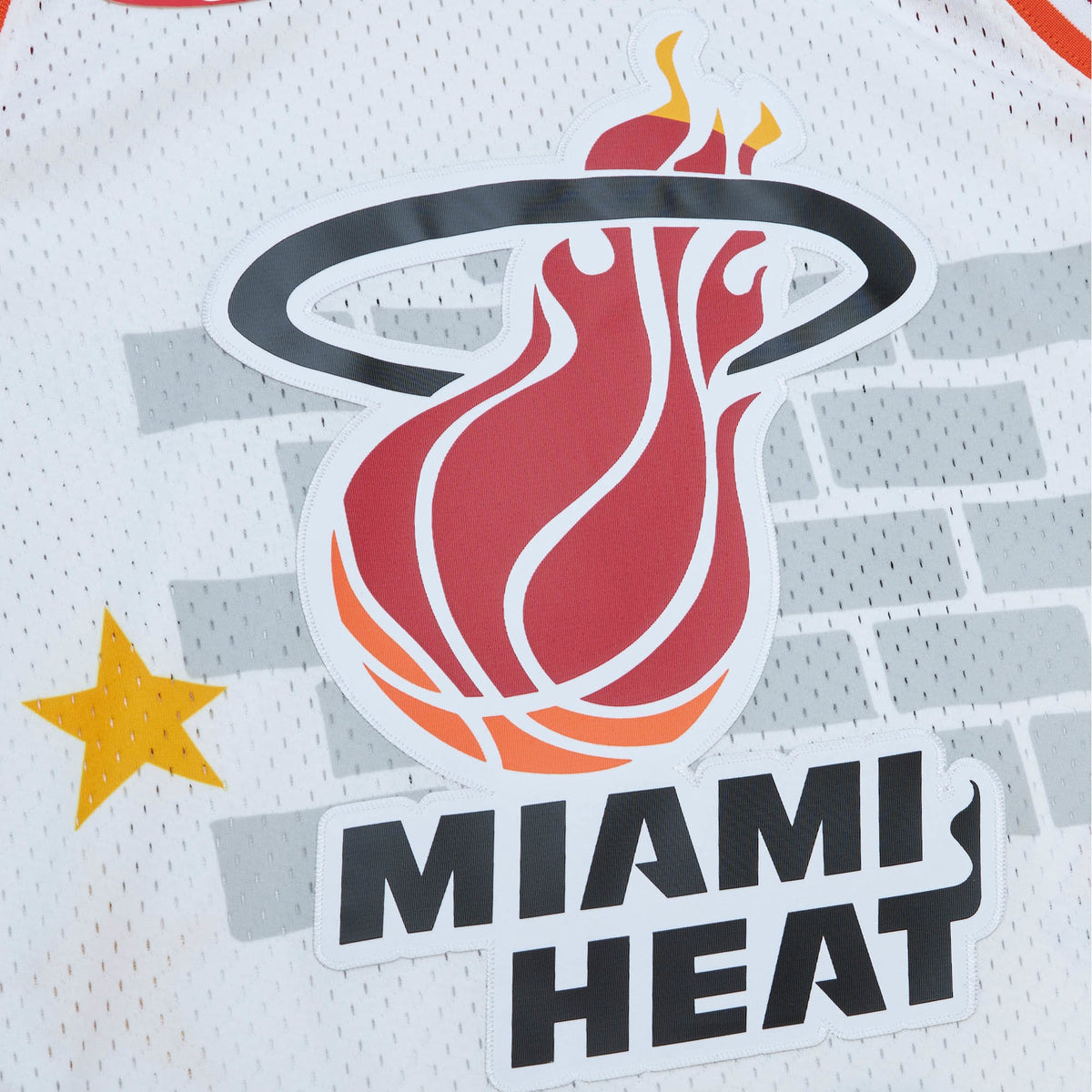 Miami Heat Mitchell & Ness x Tats Cru White Hardwood Classics Fashion Jersey for Men product image 5, provided for visual