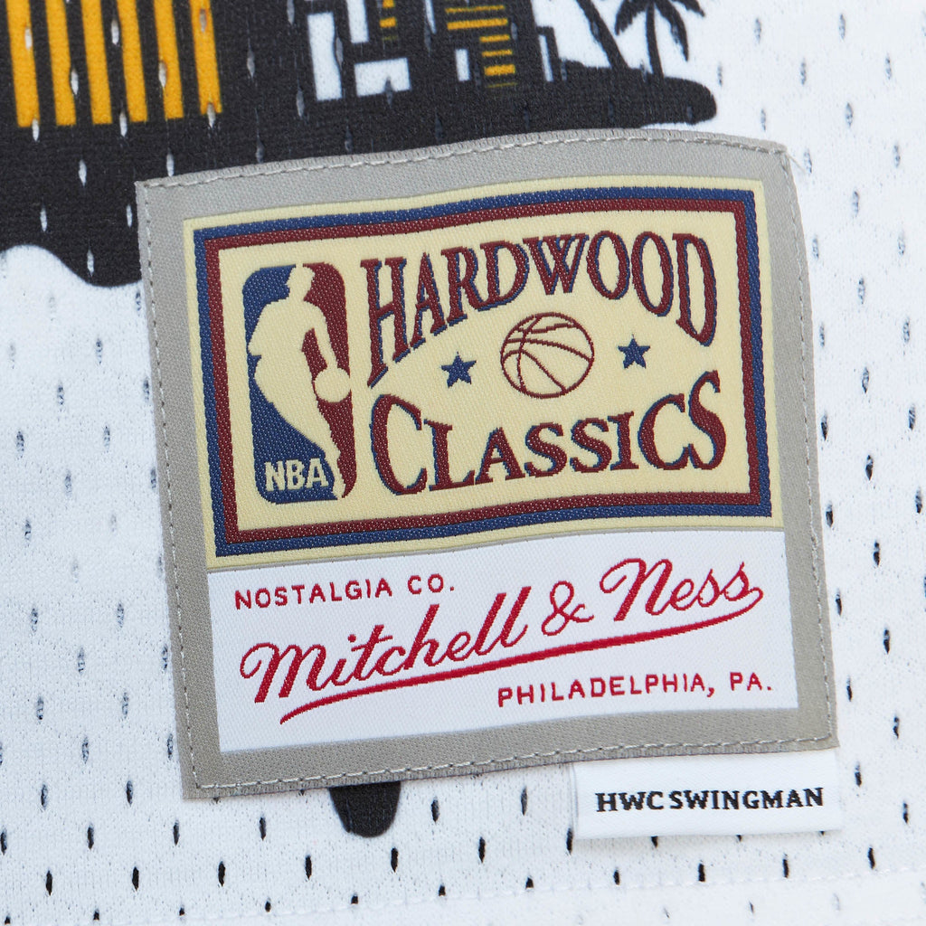 Miami Heat Mitchell & Ness x Tats Cru White Hardwood Classics Fashion Jersey for Men product image 6, provided for visual