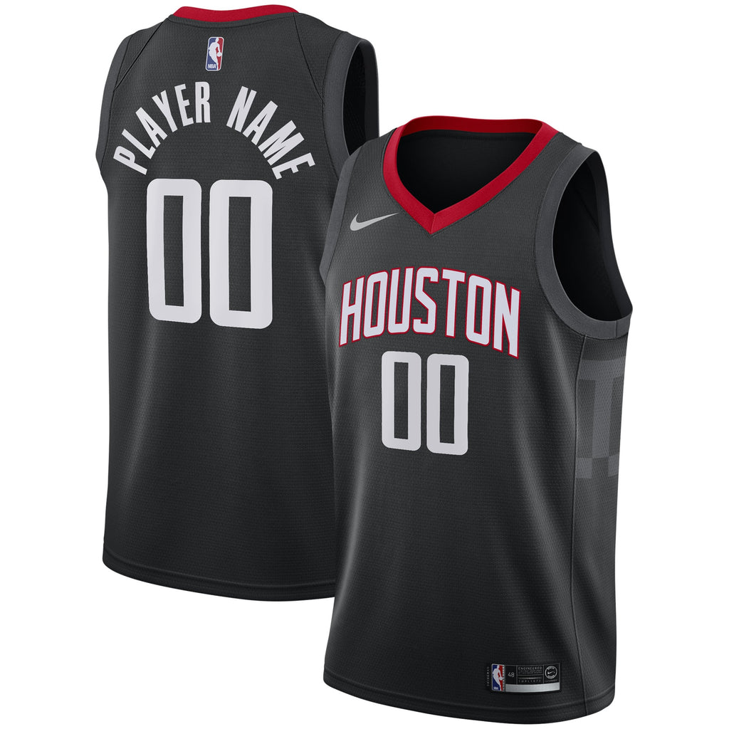 Houston Rockets Nike Black Swingman Custom Jersey - Statement Edition for Men product image 2, provided for visual reference