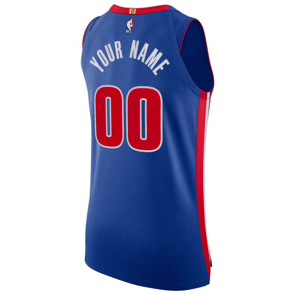 Detroit Pistons Nike Blue Authentic Custom Jersey - Icon Edition for Men product image 4, provided for visual reference and