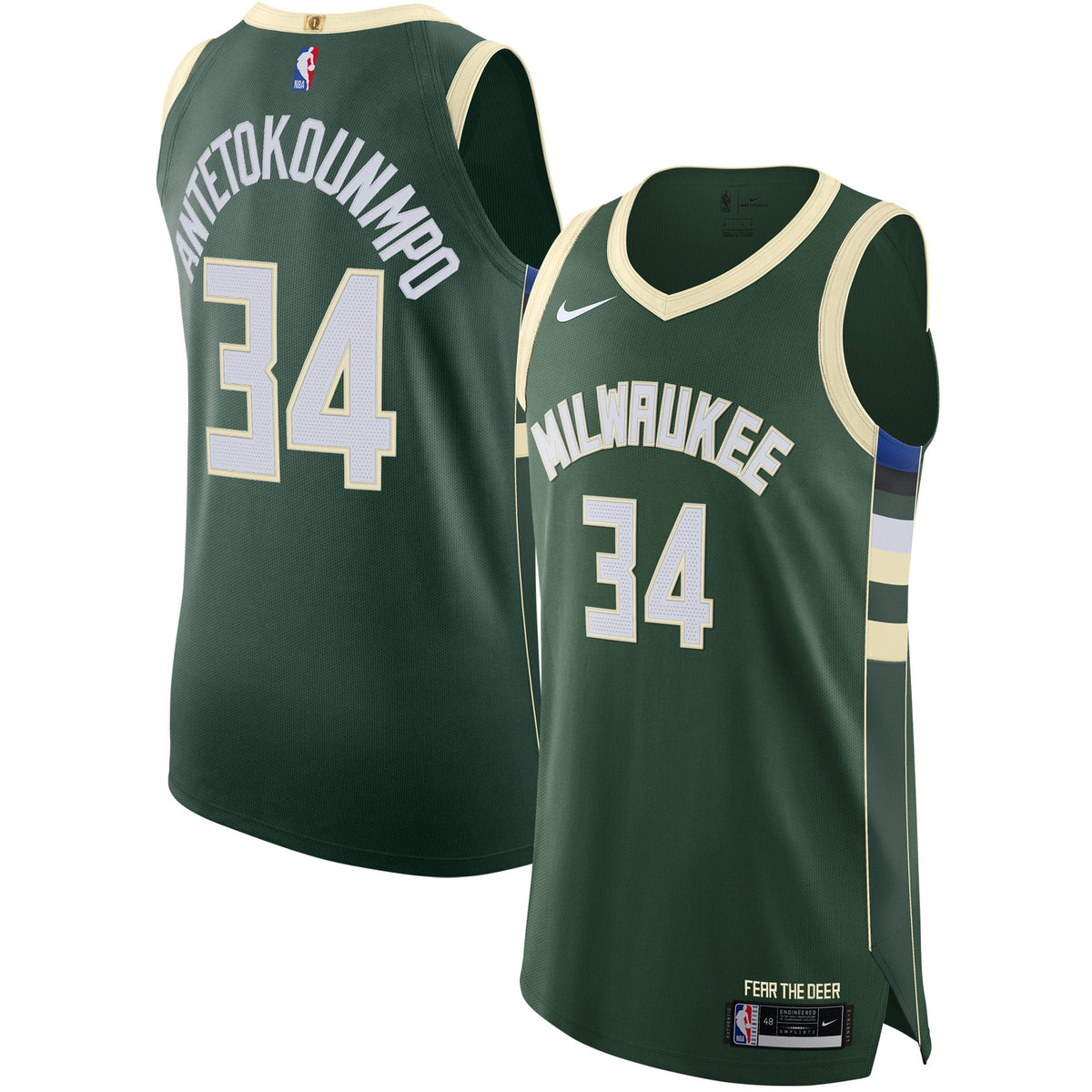 Milwaukee Bucks Giannis Antetokounmpo Nike Hunter Green Authentic Jersey - Icon Edition for Men product image 1, provided