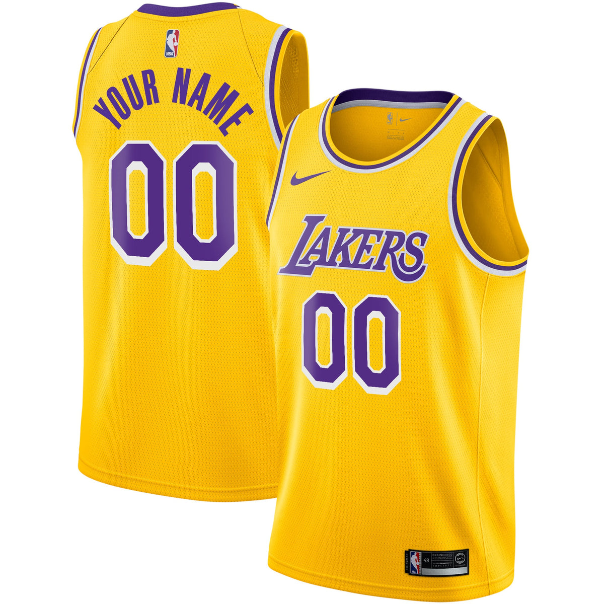 Los Angeles Lakers Nike Gold Custom Swingman Jersey - Icon Edition for Men product image 1, provided for visual reference