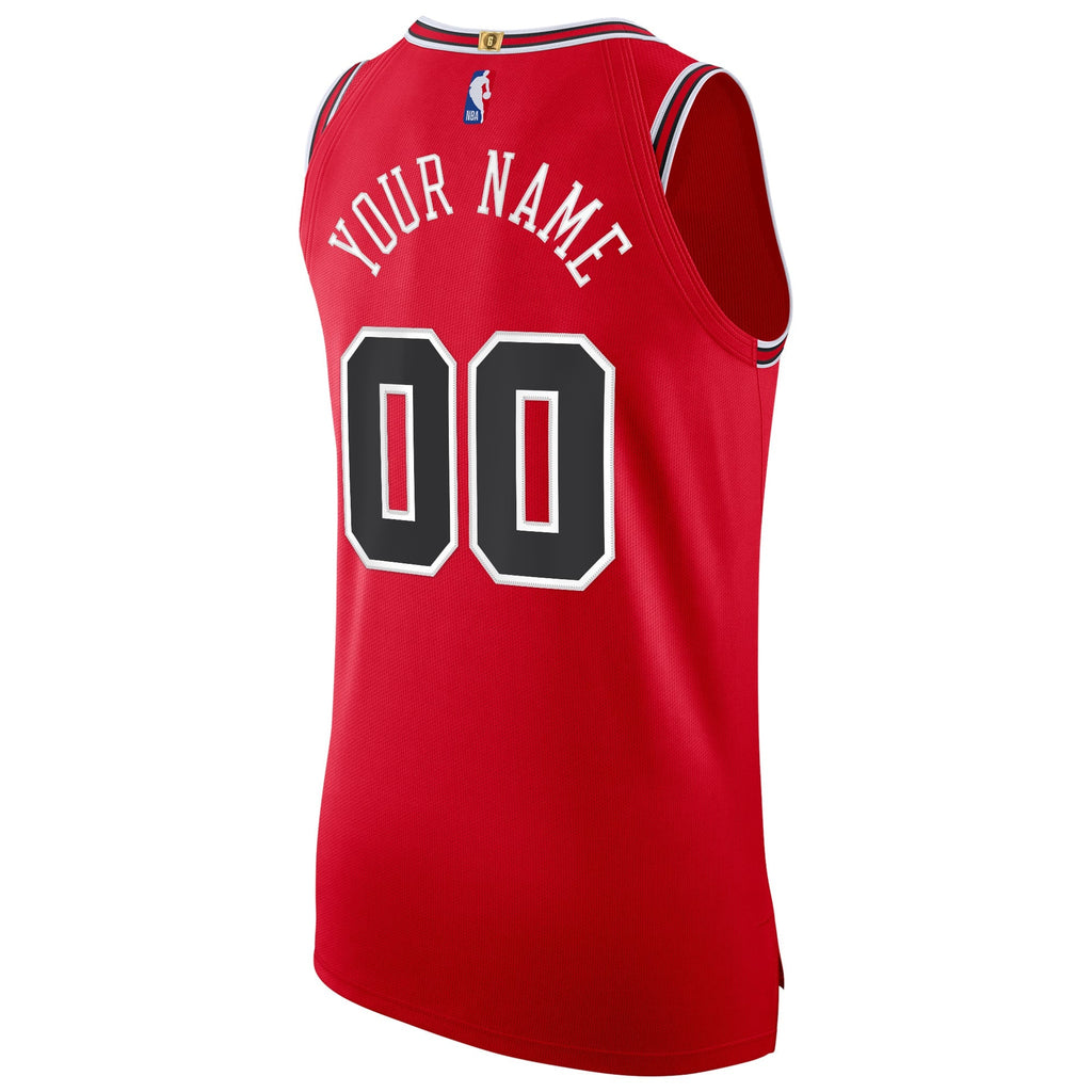 Chicago Bulls Nike Red Authentic Custom Jersey - Icon Edition for Men product image 4, provided for visual reference and