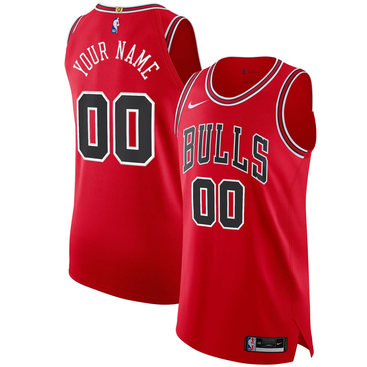 Chicago Bulls Nike Red Authentic Custom Jersey - Icon Edition for Men product image 1, provided for visual reference and