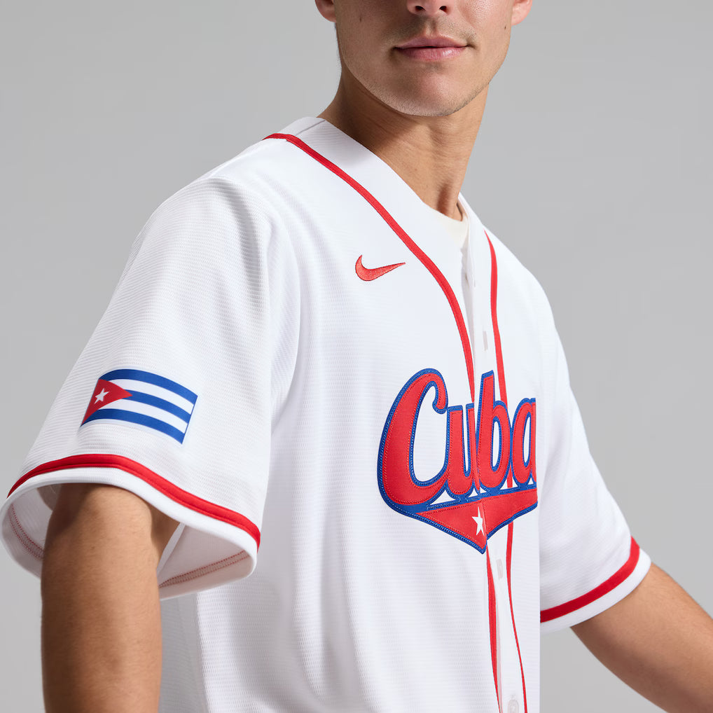2026 WBC Cuba Men Nike Stadium Jersey – Official Home White Edition product image 3, provided for visual reference and