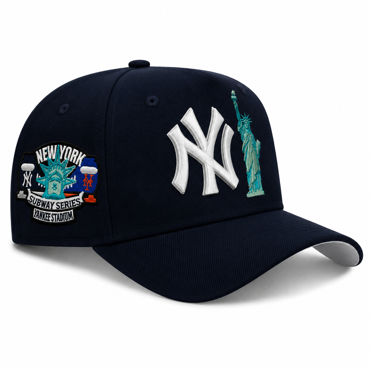 New Era New York Yankees 9FIFTY A-Frame Curved Snapback Hat Navy | MLB Adjustable Cap product image 1, provided for visual
