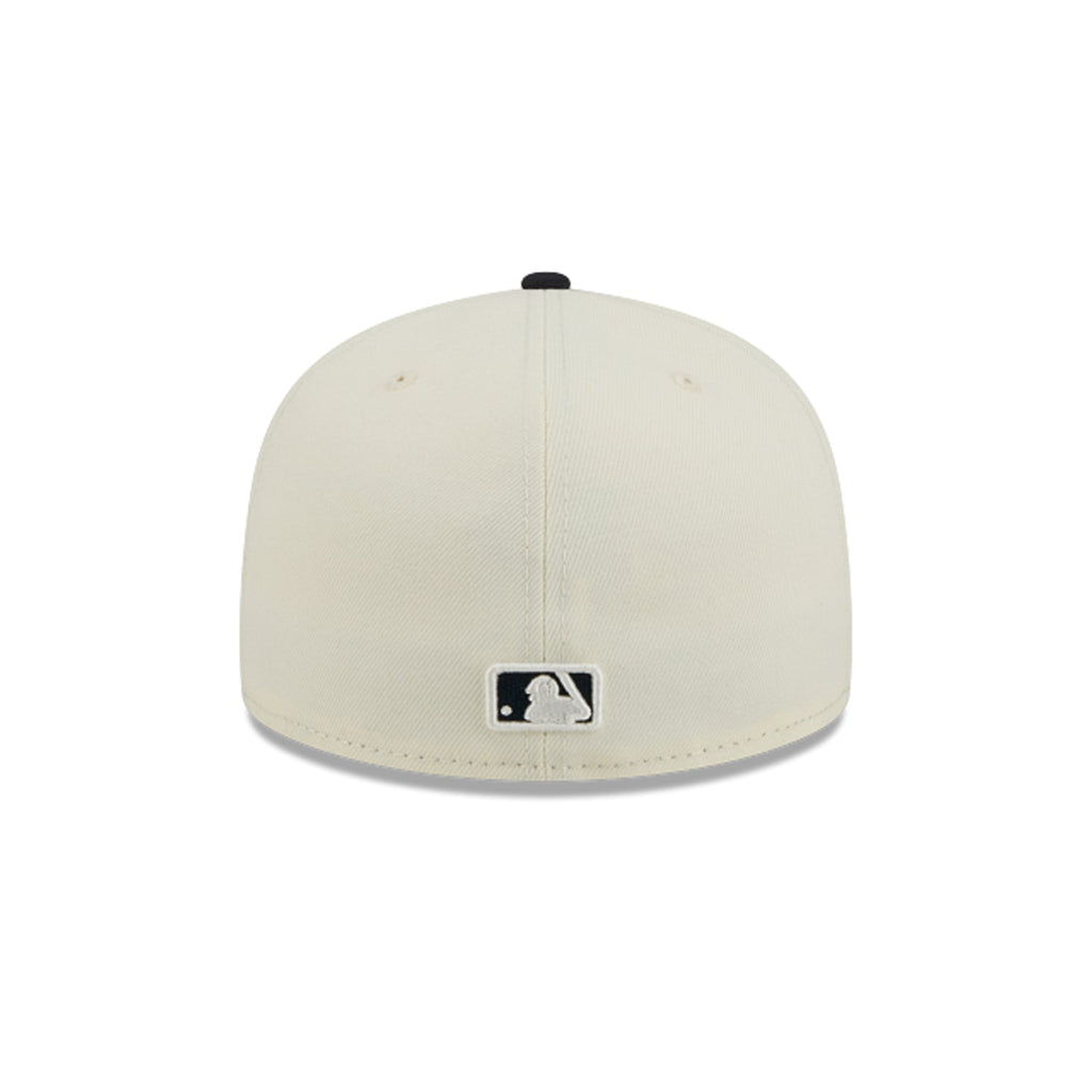 New Era New York Yankees Color Basic 59FIFTY Fitted Hat Cream Black | MLB Fitted Baseball Cap | COLOR BASIC 5950 NEYYAN