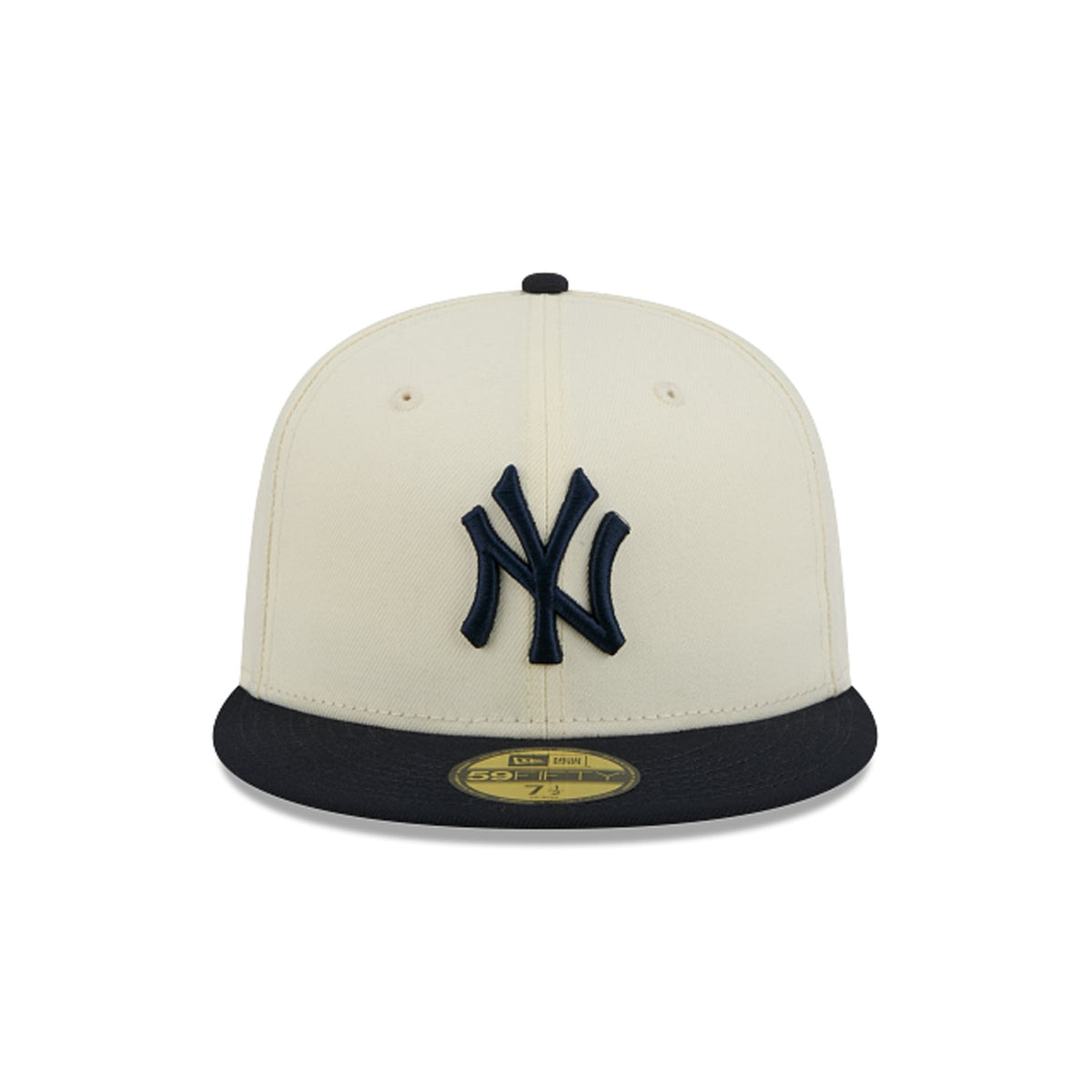 New Era New York Yankees Color Basic 59FIFTY Fitted Hat Cream Black | MLB Fitted Baseball Cap | COLOR BASIC 5950 NEYYAN