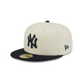 New Era New York Yankees Color Basic 59FIFTY Fitted Hat Cream Black | MLB Fitted Baseball Cap | COLOR BASIC 5950 NEYYAN