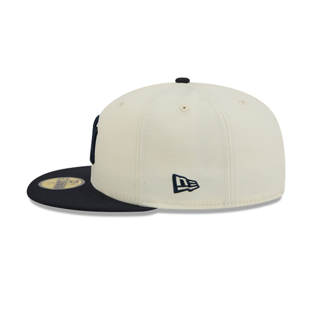 New Era New York Yankees Color Basic 59FIFTY Fitted Hat Cream Black | MLB Fitted Baseball Cap | COLOR BASIC 5950 NEYYAN