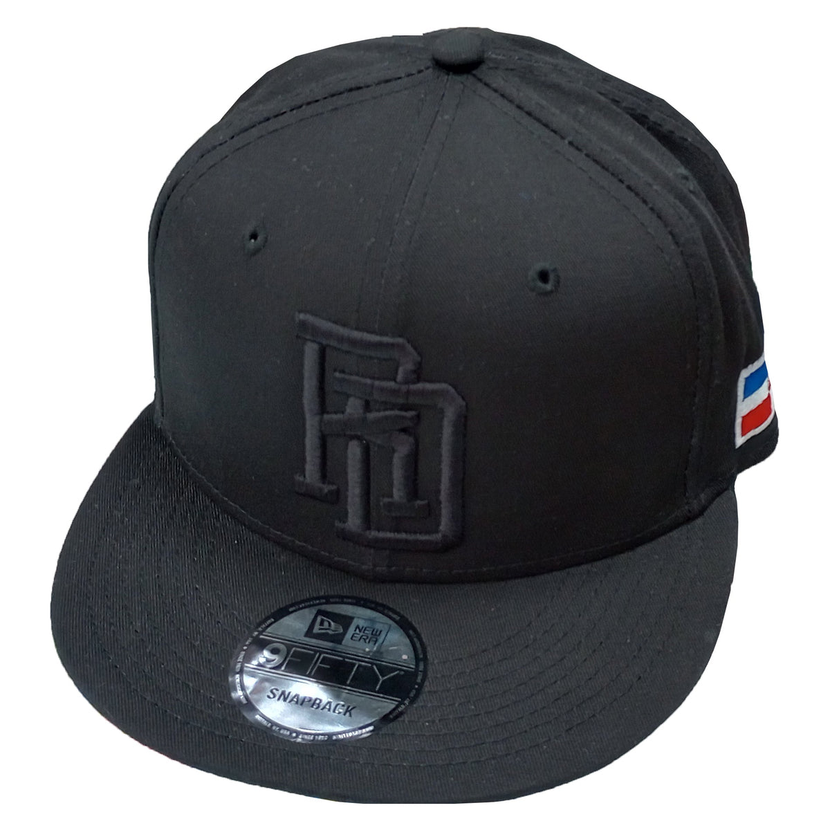 Dominican Republic Snapback NE Black Cap RD Logo RD-WHITE product image 1, provided for visual reference and product detail