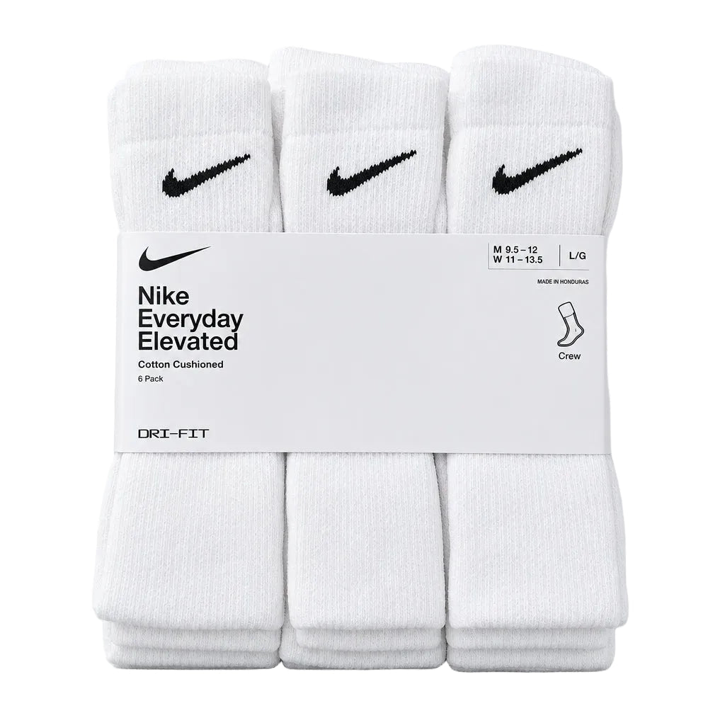 Nike Everyday Elevated Dri-FIT Crew Socks (6 Pairs) | Cushioned Athletic Socks | HQ8021-901 product image 1, provided for