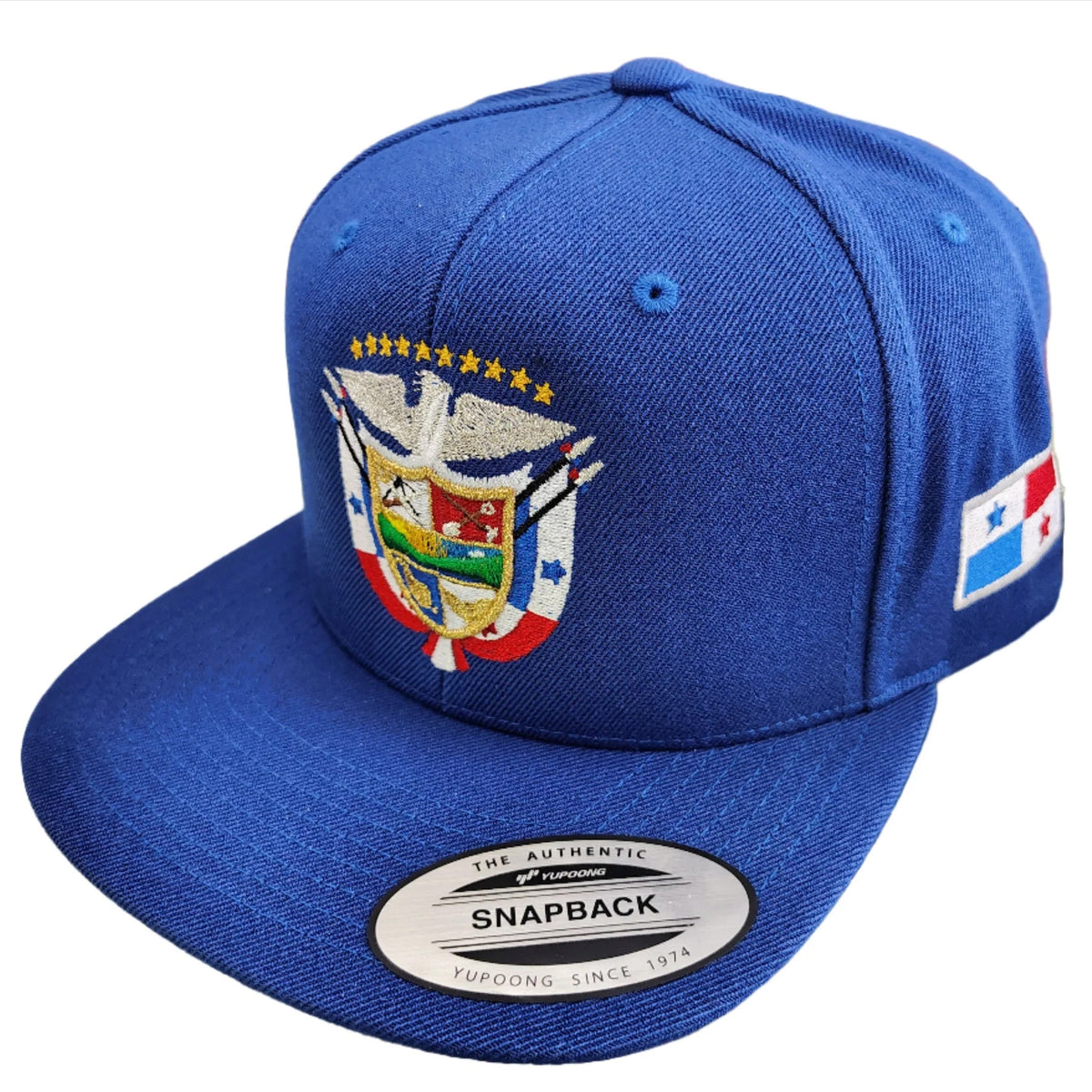 Snapback Panama Hats with Embroidered Panama Shield and Flag product image 3, provided for visual reference and product