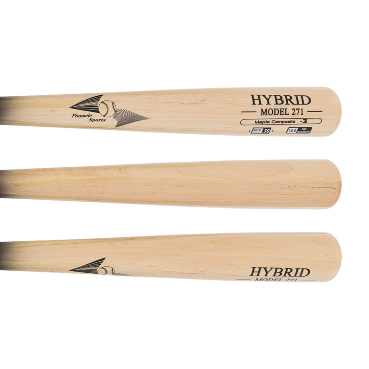 Pinnacle Sports Hybrid Model 271 Maple & Bamboo BBCOR Baseball Bat -3 – Balanced Composite Wood Bat | HBBN271-HY product