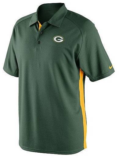 Nike Green Bay Packers Dri-FIT Coaches 2 Team Color Polo for Men product image 1, provided for visual reference and product