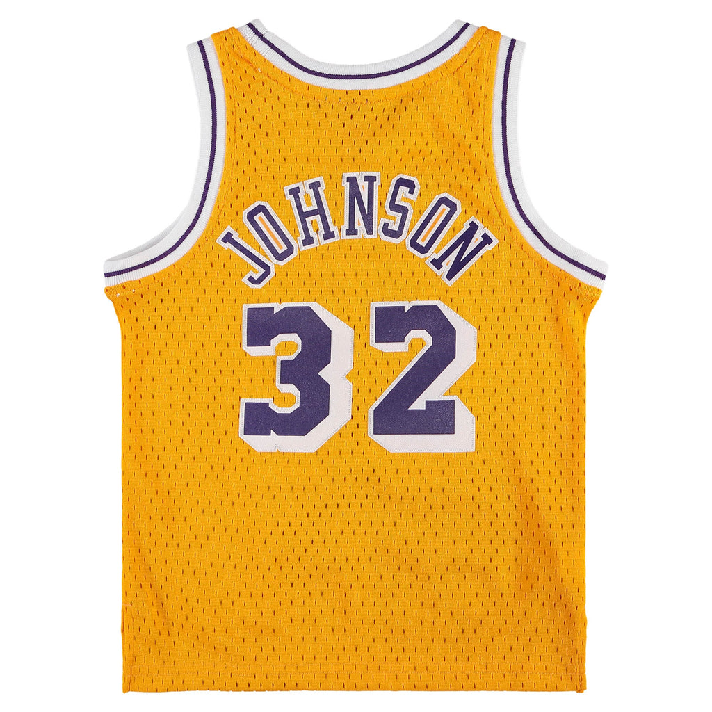 Preschool Los Angeles Lakers Magic Johnson Mitchell & Ness Gold 1984-1985 Hardwood Classics Throwback Team Jersey product