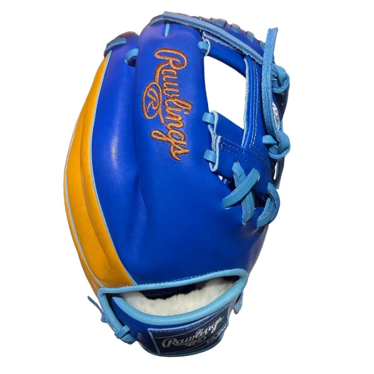 Rawlings Pro Preferred PROS204-2 11.5" Infield Baseball Glove | Royal Blue/Camel product image 2, provided for visual