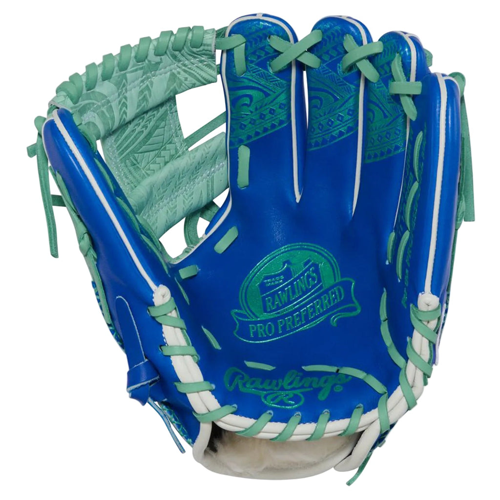 Rawlings Pro Preferred 11.5-Inch Wing Tip Infield Baseball Glove | Royal/Mint | Pro I Web product image 4, provided for