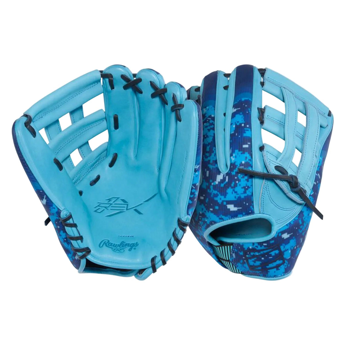 Rawlings REV1X 12.75-Inch Outfield Baseball Glove | REV3039-6 | Columbia Blue Digital Camo | Pro H-Web product image 5,