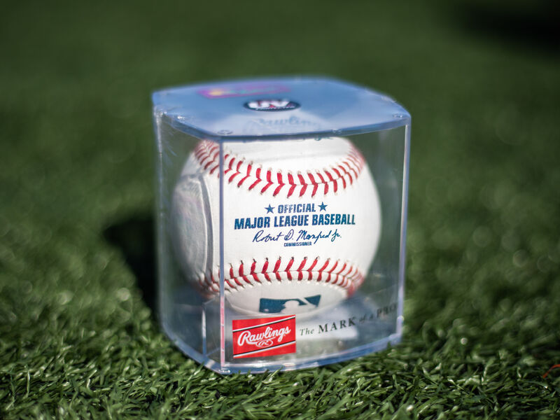 Rawlings Official MLB Baseball in Display Cube | ROMLB-R Authentic Major League Baseballs product image 2, provided for