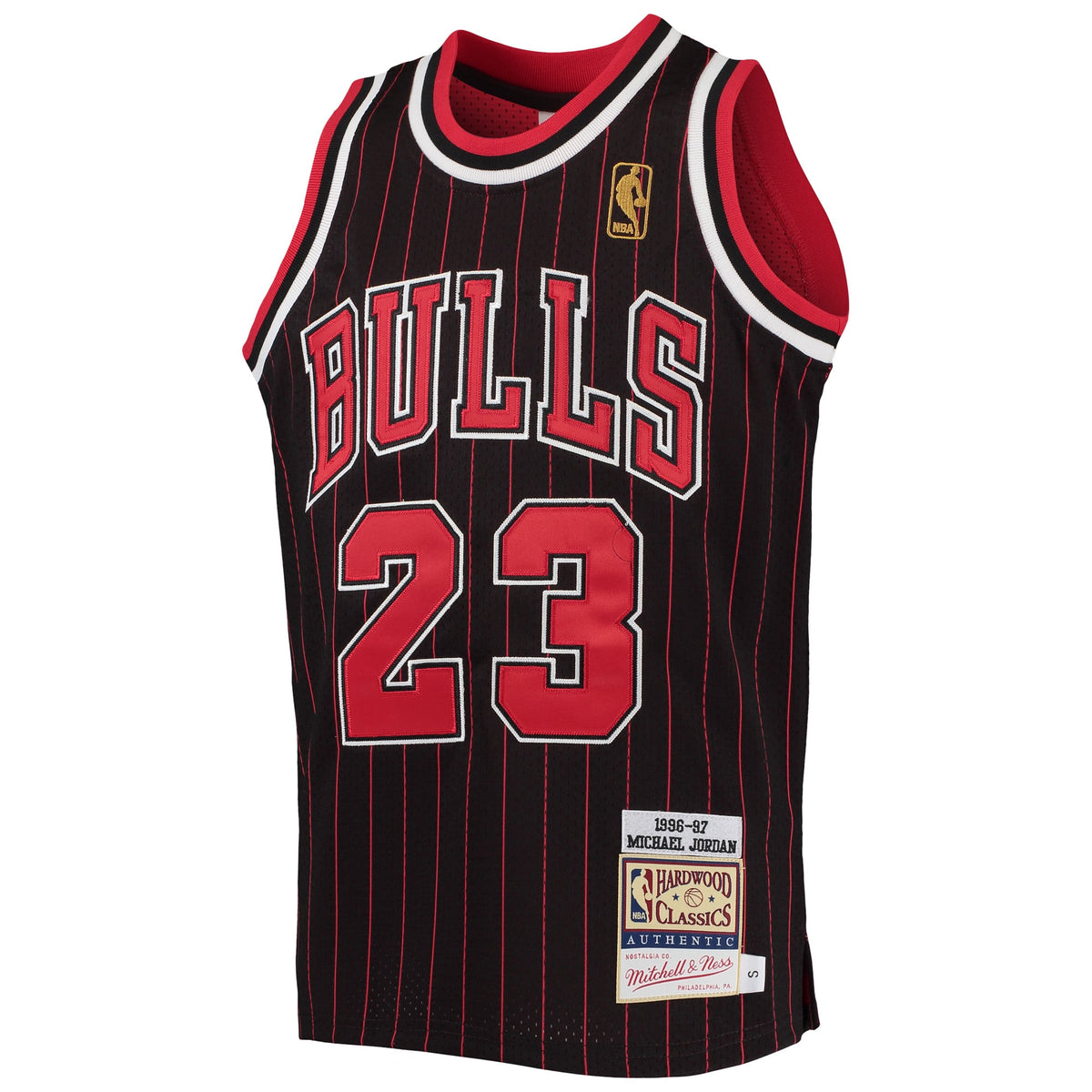 Youth Chicago Bulls Michael Jordan Mitchell & Ness Black/Red 1996-97 Hardwood Classics Authentic Jersey product image 3,