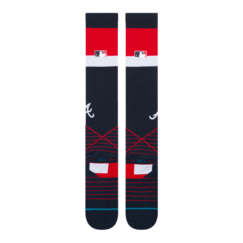 Stance Atlanta Braves Spring 2025 OTC Baseball Socks Navy/Red | Adult Over-the-Calf Performance Socks product image 3,