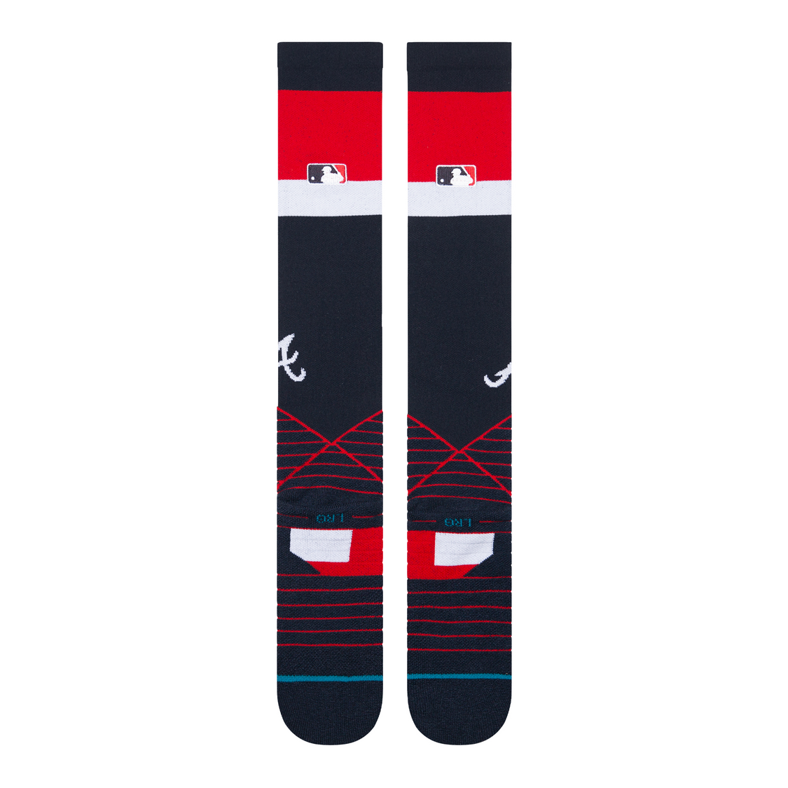 Stance Atlanta Braves Spring 2025 OTC Baseball Socks Navy/Red | Adult Over-the-Calf Performance Socks product image 3,