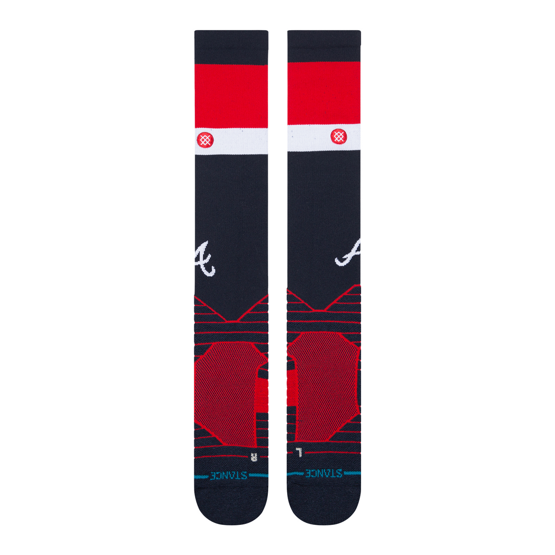 Stance Atlanta Braves Spring 2025 OTC Baseball Socks Navy/Red | Adult Over-the-Calf Performance Socks product image 2,