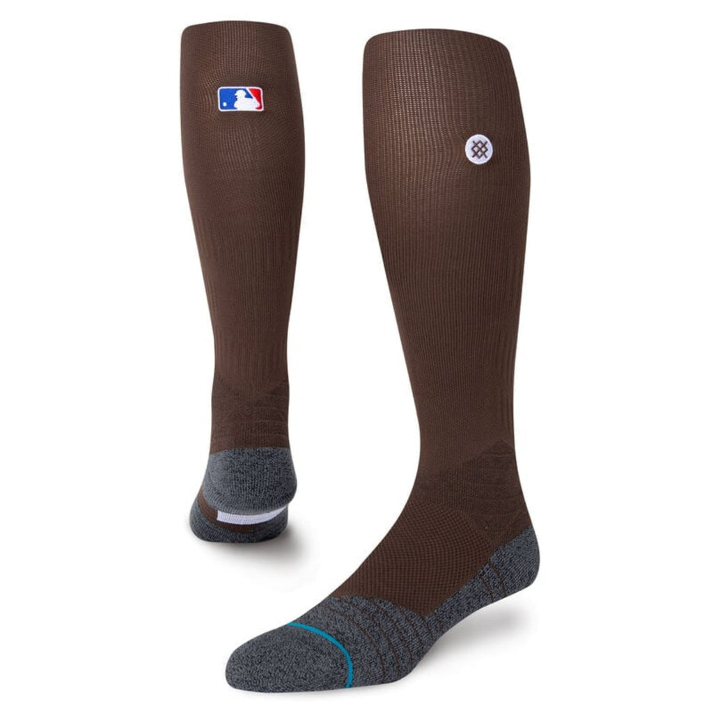 Stance Diamond Pro OTC Baseball Socks | MLB On-Field Over-the-Calf Performance Socks | Brown product image 1, provided for