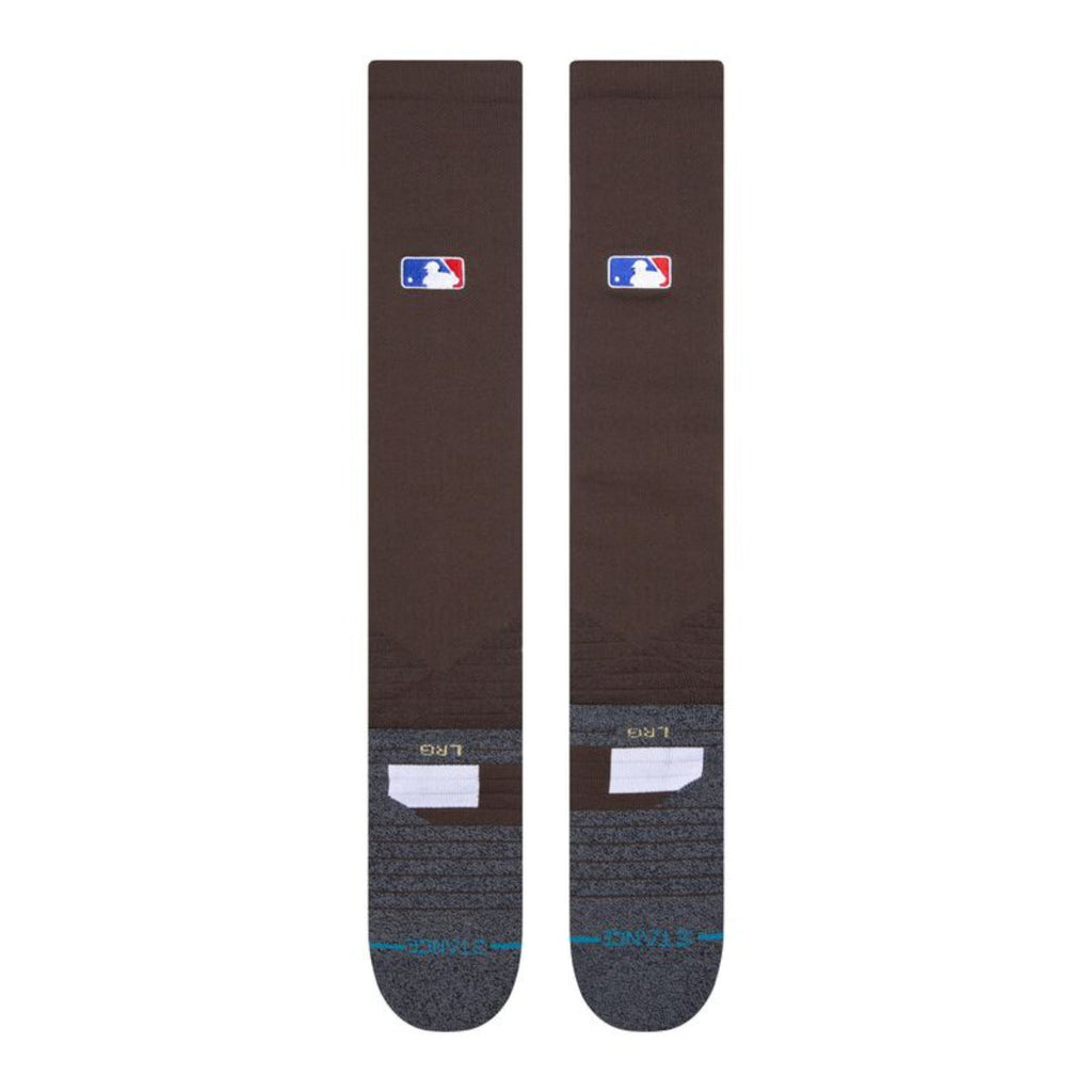Stance Diamond Pro OTC Baseball Socks | MLB On-Field Over-the-Calf Performance Socks | Brown product image 2, provided for