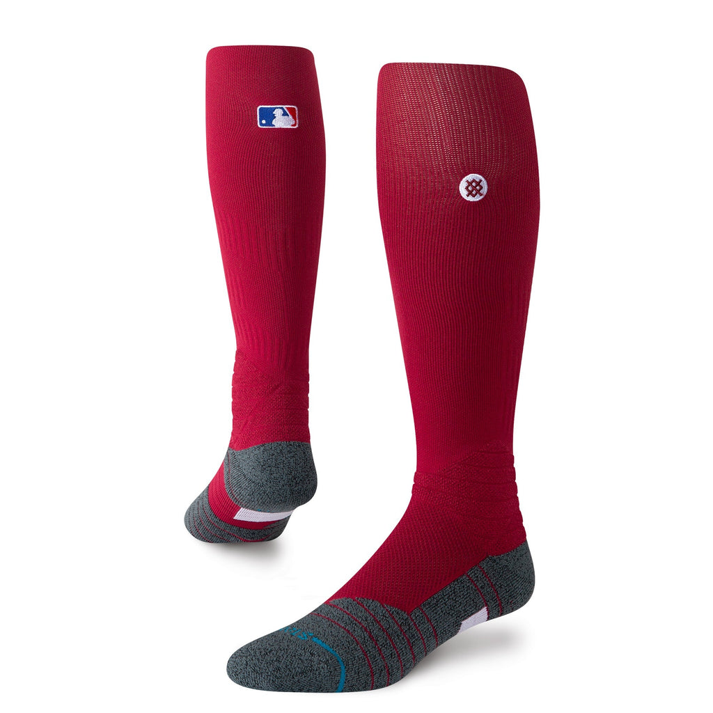 Stance Diamond Pro OTC Baseball Socks | Official MLB On-Field Over-the-Calf Performance Socks | Burgundy product image 1,