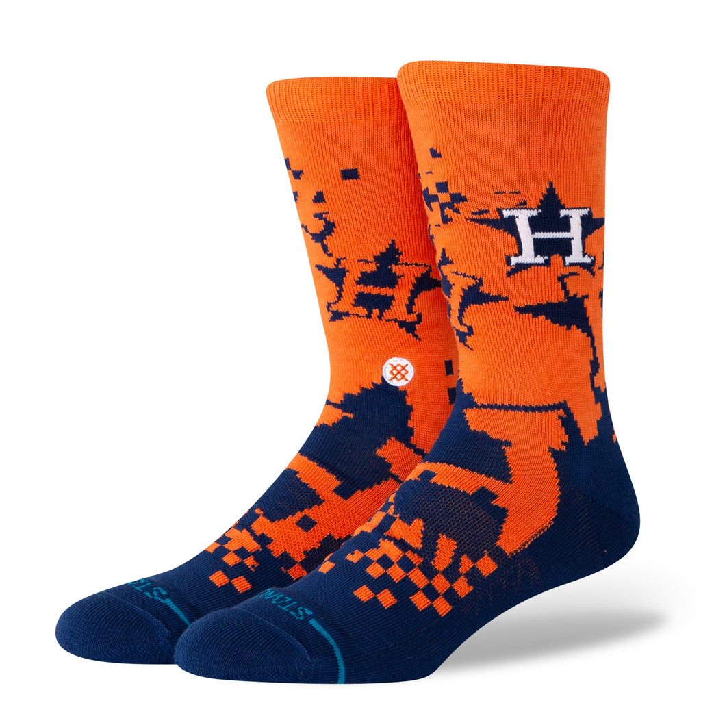 Stance Houston Astros Pixel Crew Socks | MLB Team Crew Socks | Unisex product image 1, provided for visual reference and